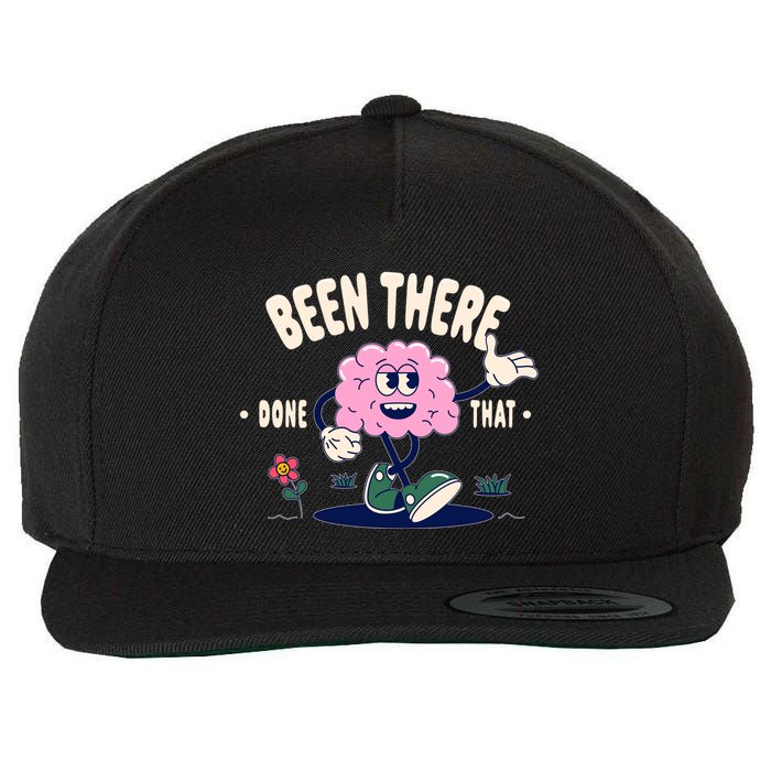 Been There Done That Retro Cartoon Brain Wool Snapback Cap