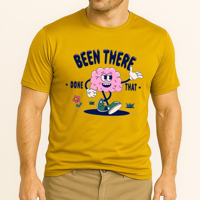Been There Done That Retro Cartoon Brain Performance Shirt