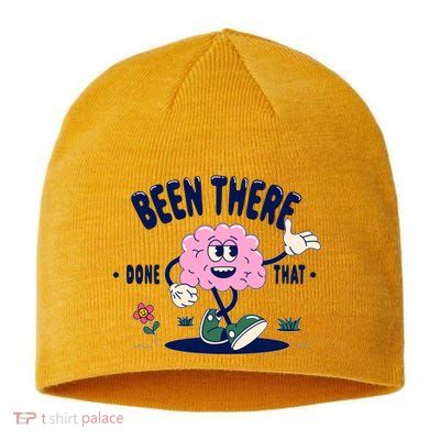 Been There Done That Retro Cartoon Brain Sustainable Beanie