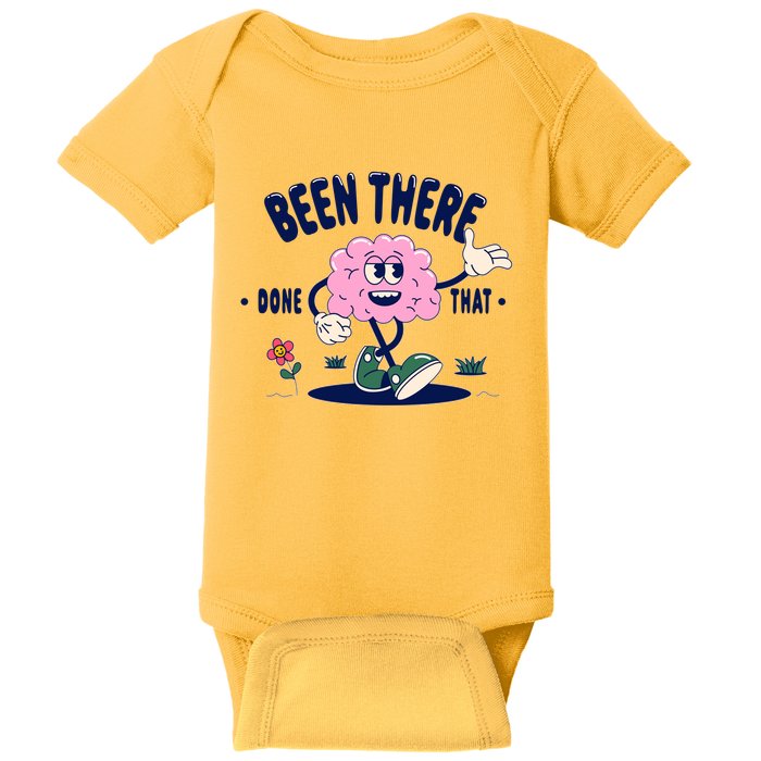 Been There Done That Retro Cartoon Brain Baby Bodysuit