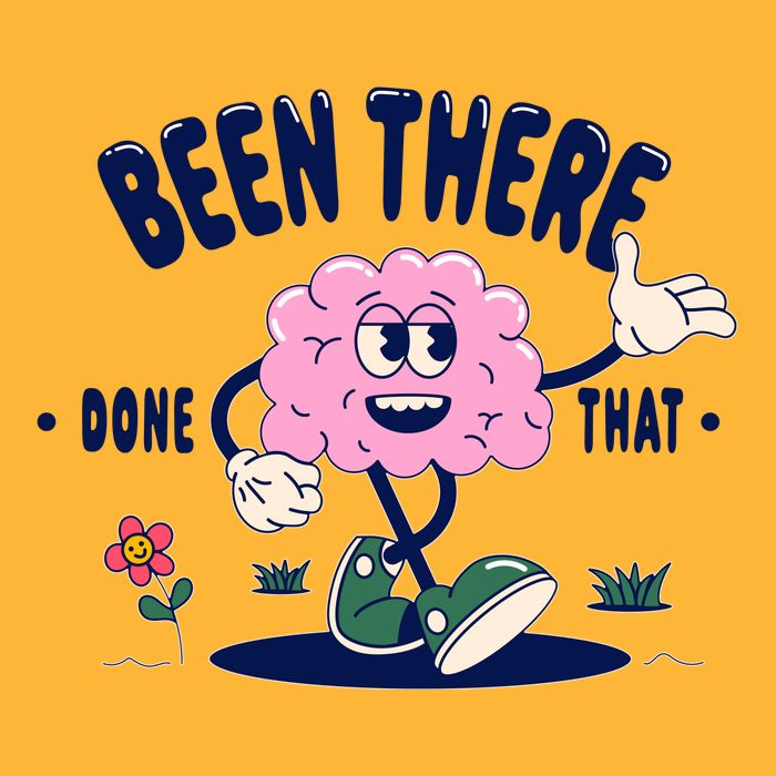 Been There Done That Retro Cartoon Brain Baby Bodysuit