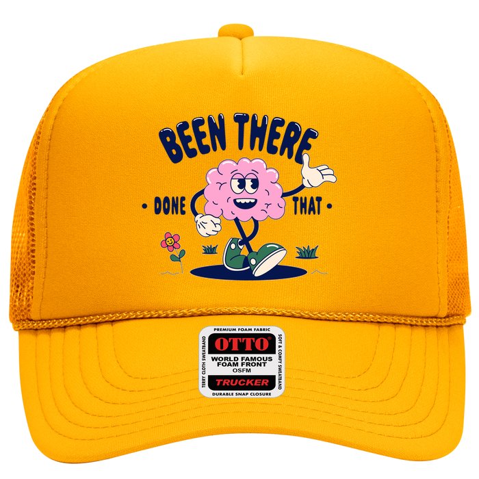 Been There Done That Retro Cartoon Brain Trucker Hat
