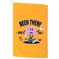 Been There Done That Retro Cartoon Brain Golf Towel