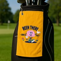 Been There Done That Retro Cartoon Brain Golf Towel