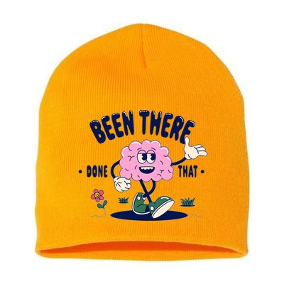 Been There Done That Retro Cartoon Brain Short Acrylic Beanie