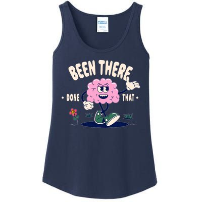 Been There Done That Retro Cartoon Brain Ladies Essential Tank