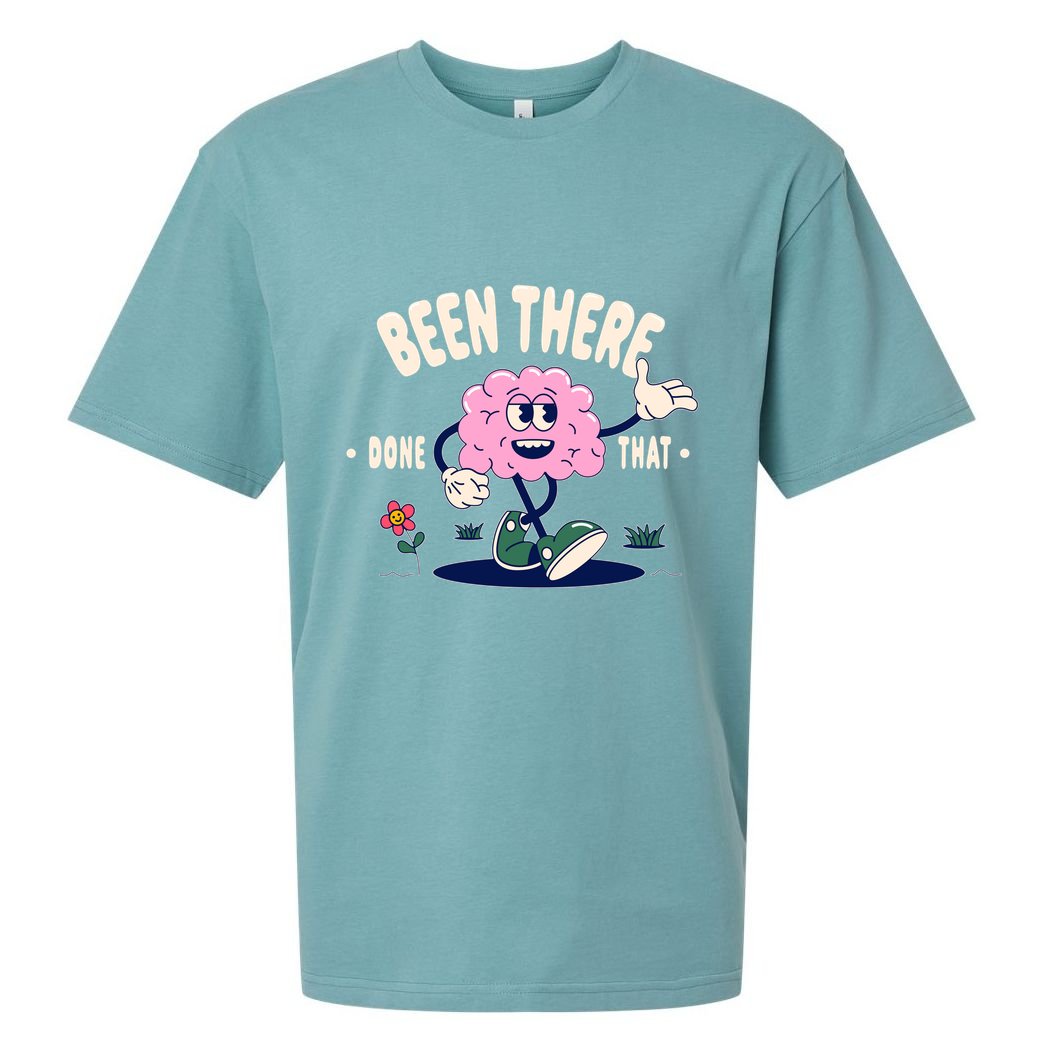 Been There Done That Retro Cartoon Brain Sueded Cloud Jersey T-Shirt
