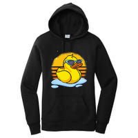 Bath Toy Duckie Cute Ducky Cool Sunglasses Retro Rubber Duck Women's Pullover Hoodie