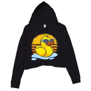 Bath Toy Duckie Cute Ducky Cool Sunglasses Retro Rubber Duck Crop Fleece Hoodie