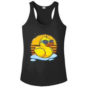 Bath Toy Duckie Cute Ducky Cool Sunglasses Retro Rubber Duck Ladies PosiCharge Competitor Racerback Tank