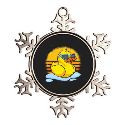 Bath Toy Duckie Cute Ducky Cool Sunglasses Retro Rubber Duck Metallic Star Ornament