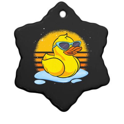 Bath Toy Duckie Cute Ducky Cool Sunglasses Retro Rubber Duck Ceramic Star Ornament