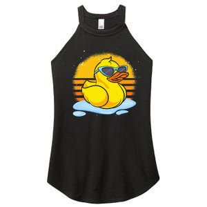 Bath Toy Duckie Cute Ducky Cool Sunglasses Retro Rubber Duck Women's Perfect Tri Rocker Tank