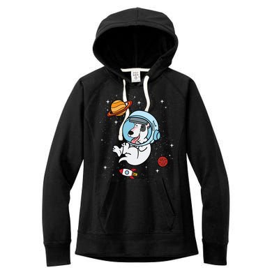 Bull Terrier Dog Astronaut Space Universe Galaxy Gift Women's Fleece Hoodie