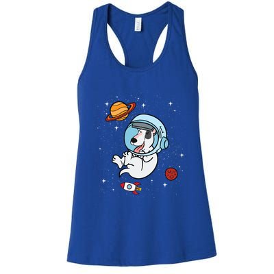 Bull Terrier Dog Astronaut Space Universe Galaxy Gift Women's Racerback Tank