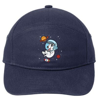 Bull Terrier Dog Astronaut Space Universe Galaxy Gift 7-Panel Snapback Hat