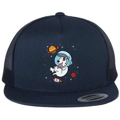 Bull Terrier Dog Astronaut Space Universe Galaxy Gift Flat Bill Trucker Hat