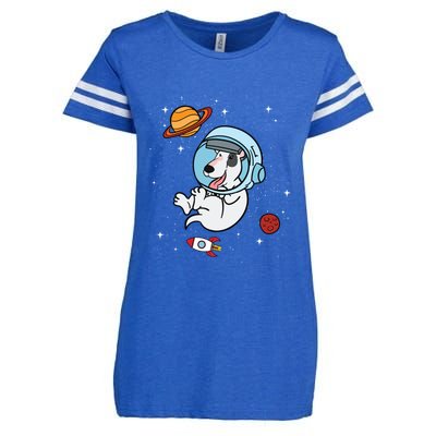 Bull Terrier Dog Astronaut Space Universe Galaxy Gift Enza Ladies Jersey Football T-Shirt