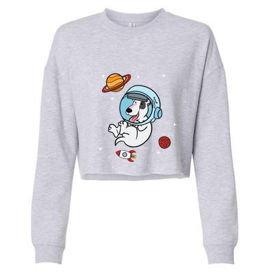 Bull Terrier Dog Astronaut Space Universe Galaxy Gift Cropped Pullover Crew