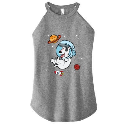 Bull Terrier Dog Astronaut Space Universe Galaxy Gift Women's Perfect Tri Rocker Tank