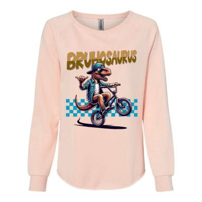 Bruhosaurus Trex Dinosaur Riding Bmx Bike Womens California Wash Sweatshirt