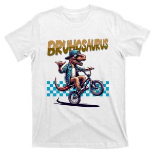 Bruhosaurus Trex Dinosaur Riding Bmx Bike T-Shirt