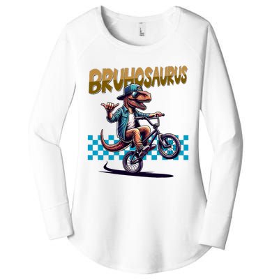 Bruhosaurus Trex Dinosaur Riding Bmx Bike Women's Perfect Tri Tunic Long Sleeve Shirt