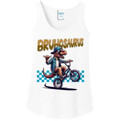 Bruhosaurus Trex Dinosaur Riding Bmx Bike Ladies Essential Tank