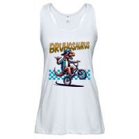 Bruhosaurus Trex Dinosaur Riding Bmx Bike Ladies Essential Flowy Tank