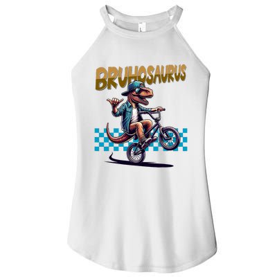 Bruhosaurus Trex Dinosaur Riding Bmx Bike Women's Perfect Tri Rocker Tank