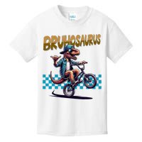 Bruhosaurus Trex Dinosaur Riding Bmx Bike Kids T-Shirt