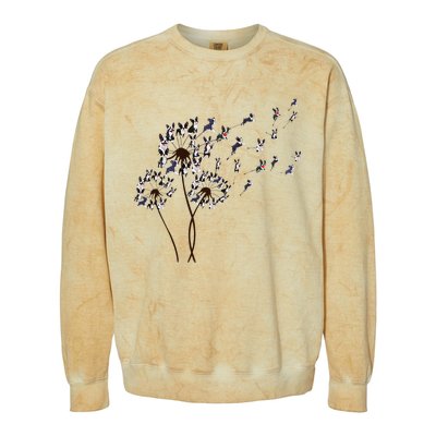 Boston Terrier Dandelion Flower Fly Dog Lovers Funny Colorblast Crewneck Sweatshirt