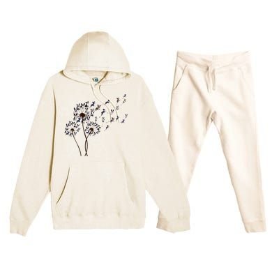 Boston Terrier Dandelion Flower Fly Dog Lovers Funny Premium Hooded Sweatsuit Set