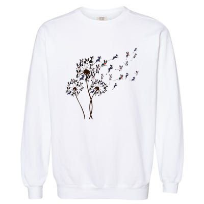 Boston Terrier Dandelion Flower Fly Dog Lovers Funny Garment-Dyed Sweatshirt