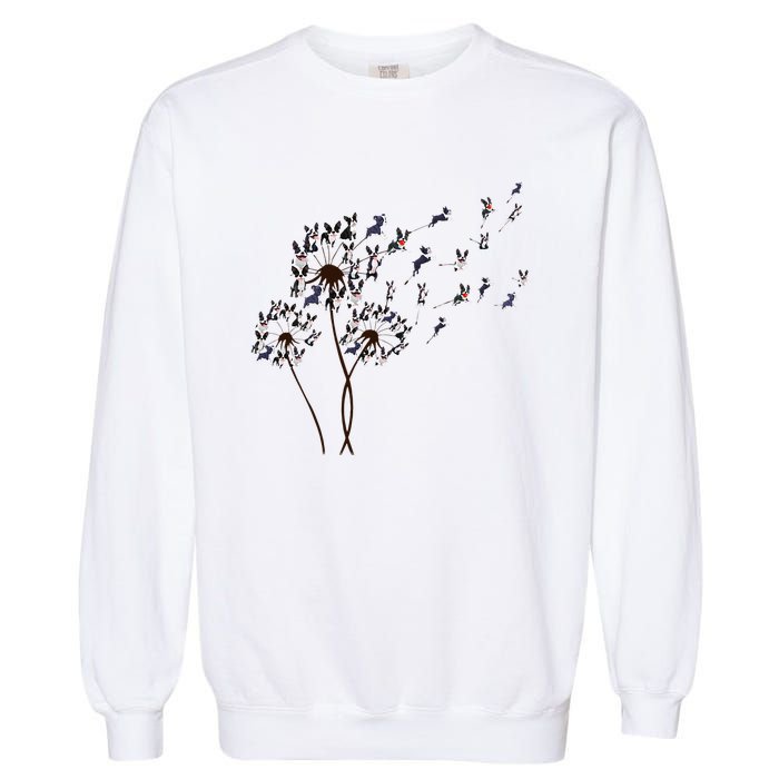 Boston Terrier Dandelion Flower Fly Dog Lovers Funny Garment-Dyed Sweatshirt