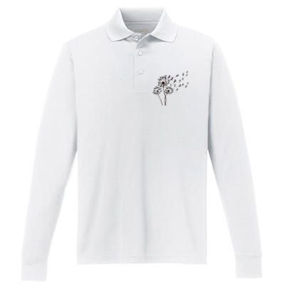 Boston Terrier Dandelion Flower Fly Dog Lovers Funny Performance Long Sleeve Polo