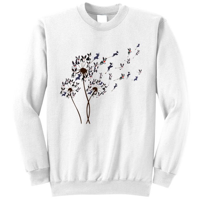 Boston Terrier Dandelion Flower Fly Dog Lovers Funny Sweatshirt