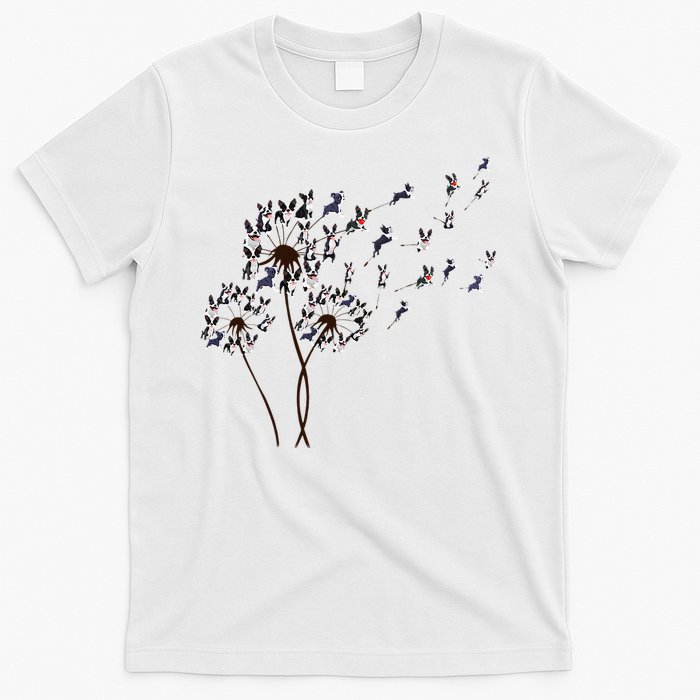 Boston Terrier Dandelion Flower Fly Dog Lovers Funny T-Shirt