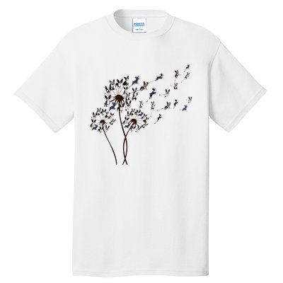 Boston Terrier Dandelion Flower Fly Dog Lovers Funny Tall T-Shirt