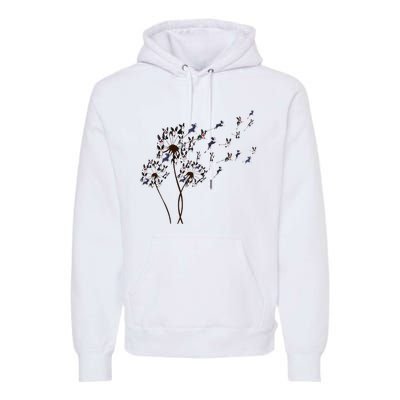 Boston Terrier Dandelion Flower Fly Dog Lovers Funny Premium Hoodie