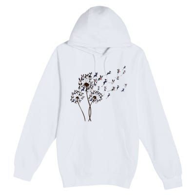 Boston Terrier Dandelion Flower Fly Dog Lovers Funny Premium Pullover Hoodie