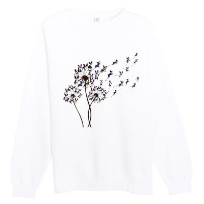 Boston Terrier Dandelion Flower Fly Dog Lovers Funny Premium Crewneck Sweatshirt