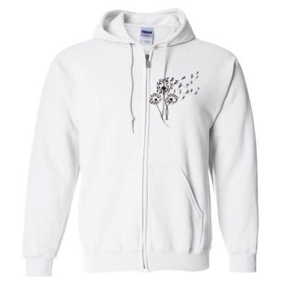 Boston Terrier Dandelion Flower Fly Dog Lovers Funny Full Zip Hoodie