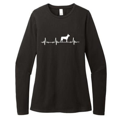 Boston Terrier Dog Heartbeat Dogs Lovers Men Women Womens CVC Long Sleeve Shirt