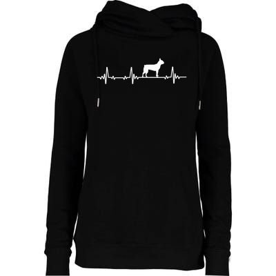 Boston Terrier Dog Heartbeat Dogs Lovers Men Women Womens Funnel Neck Pullover Hood