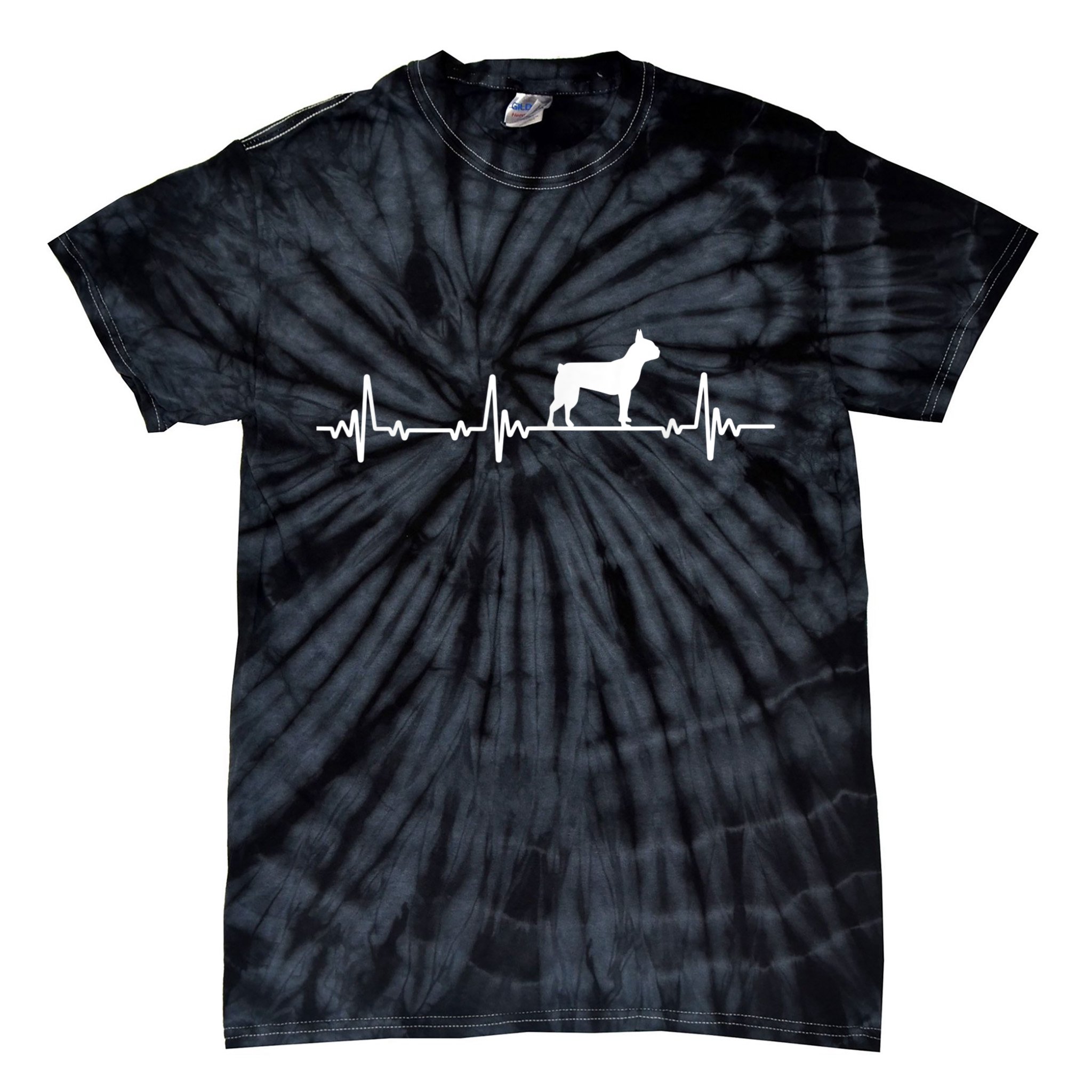 Boston Terrier Dog Heartbeat Dogs Lovers Men Women Tie-Dye T-Shirt