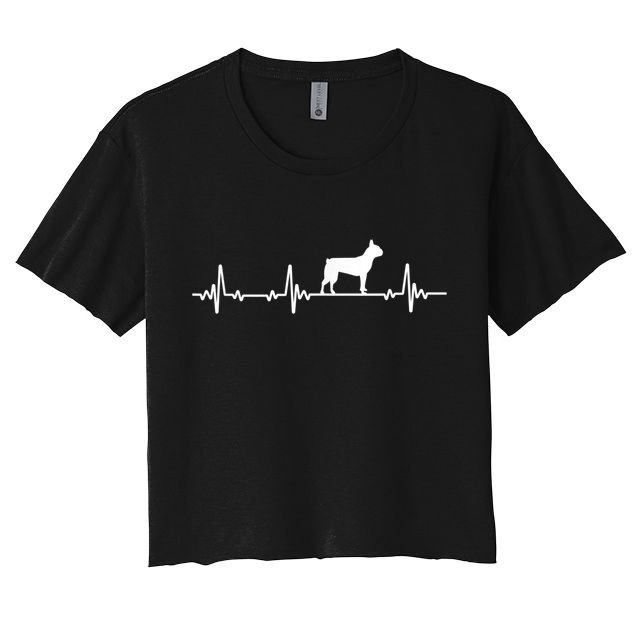 Boston Terrier Dog Heartbeat Dogs Lovers Men Women Crop Top