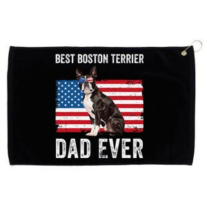 Boston Terrier Dad Usa American Flag Dog Lover Owner Funny Grommeted Golf Towel