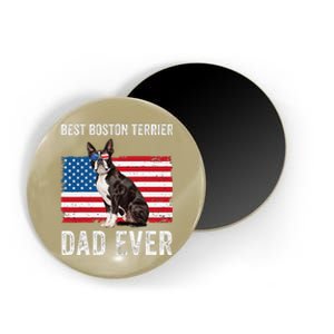 Boston Terrier Dad Usa American Flag Dog Lover Owner Funny Magnet