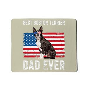 Boston Terrier Dad Usa American Flag Dog Lover Owner Funny Mousepad